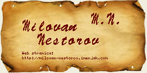 Milovan Nestorov vizit kartica